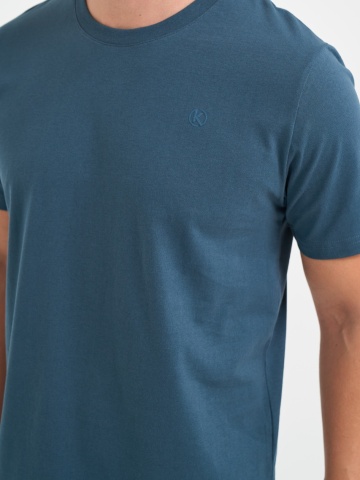 Kenvelo - Tricou barbat cu maneca scurta de culoare uniforma si logo aplicat - Img 3