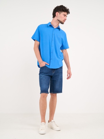 Lee Cooper - Bermude barbat din denim de culoare inchisa - Img 10