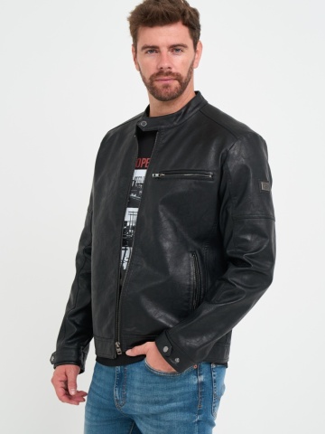 Lee Cooper - Jacheta barbat din piele ecologica cu buzunare - Img 9