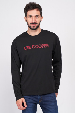Lee Cooper - Tricou barbat cu maneca lunga cu logo aplicat