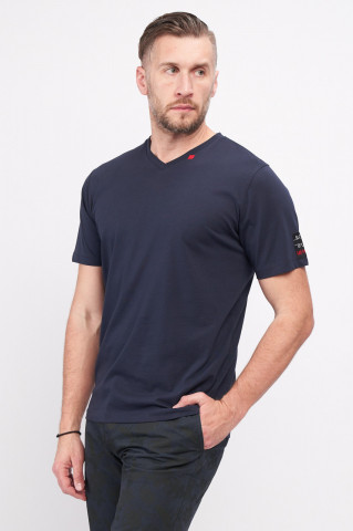 Lee Cooper - Tricou barbat din bumbac de culoare uniforma cu logo aplicat pe maneca