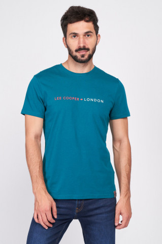 Lee Cooper - Tricou barbat din bumbac de culoare uniforma cu logo