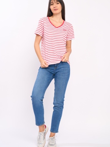Lee Cooper - Tricou dama maneca scurta cu model in dungi - Img 6