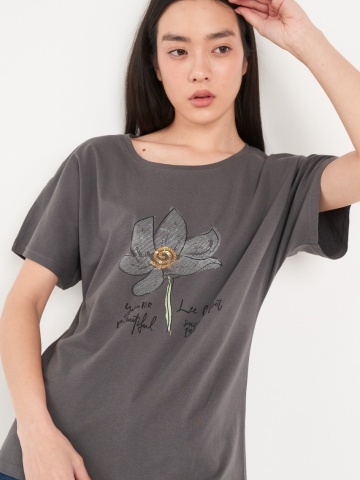 Lee Cooper - Tricou dama maneca scurta si detalii grafice - Img 2