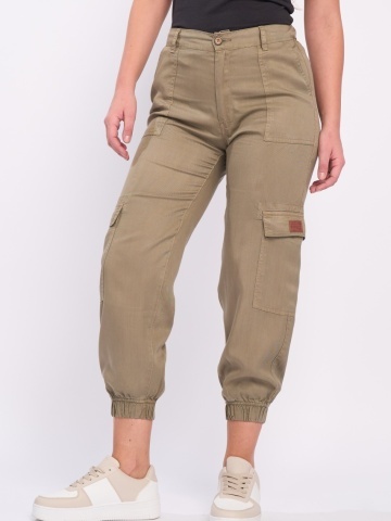 Timeout - Pantaloni lungi dama cu buzunare de culoare uniforma - Img 3