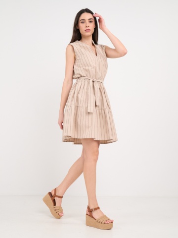 Timeout - Rochie dama de culoare uniforma cu dungi - Img 8