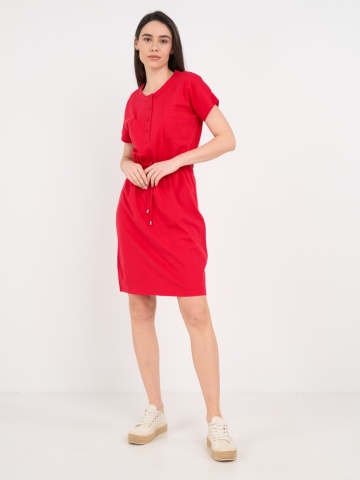 Timeout - Rochie dama de culoare uniforma cu nasturi - Img 8