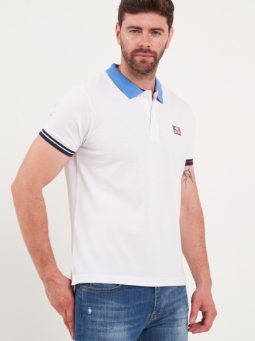 Timeout - Tricou barbat polo de culoare uniforma cu logo - Img 4