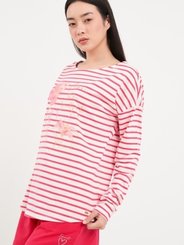 Timeout - Tricou dama cu maneca lunga si dungi - Img 3