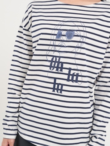 Timeout - Tricou dama cu maneca lunga si dungi - Img 4
