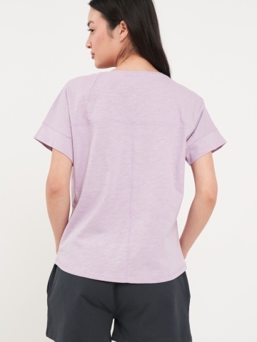 Timeout - Tricou dama de culoare uniforma cu imprimeu grafic - Img 3