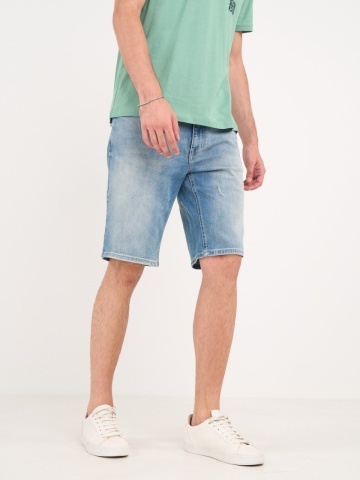 Kenvelo - Bermude barbat din denim cu rupturi si aspect decolorat - Img 7