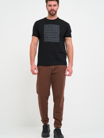Kenvelo - Pantaloni sport barbat de culoare uniforma cu logo - Img 8