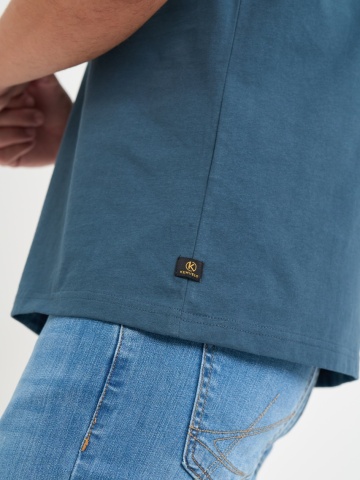 Kenvelo - Tricou barbat cu maneca scurta de culoare uniforma si logo aplicat - Img 4