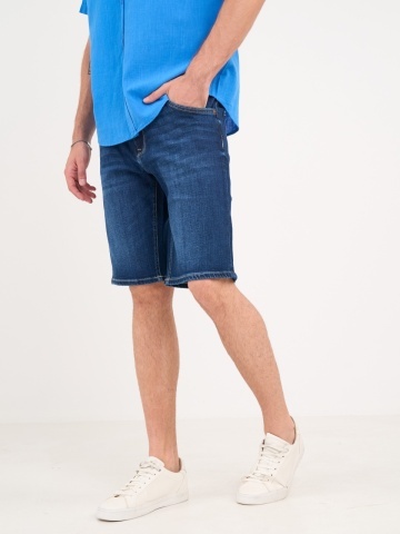 Lee Cooper - Bermude barbat din denim de culoare inchisa - Img 7