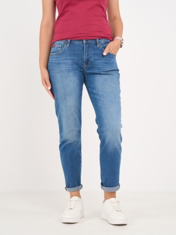 Lee Cooper - Blugi dama boyfriend cu aspect decolorat