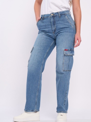 Lee Cooper - Blugi dama cargo cu buzunare aplicate