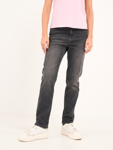 Lee Cooper - Blugi dama girlfriend de culoare inchisa cu aspect decolorat