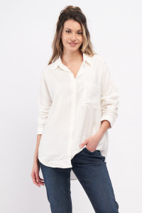 Lee Cooper - Camasa dama cu maneca lunga de culoare uni cu buzunar