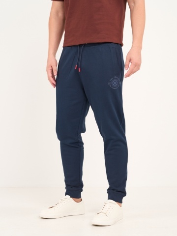 Lee Cooper - Pantaloni lungi barbat sport de culoare uniforma cu detalii logo