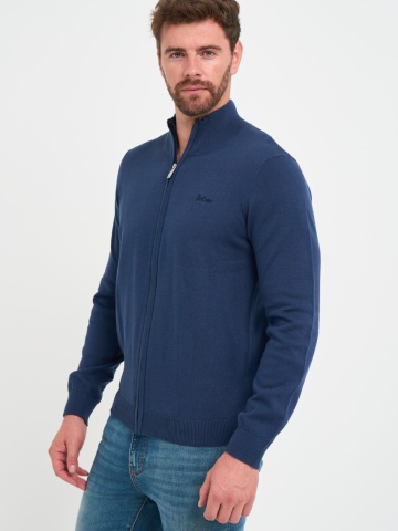Lee Cooper - Pulover barbat de culoare uniforma cu fermoar - Img 6
