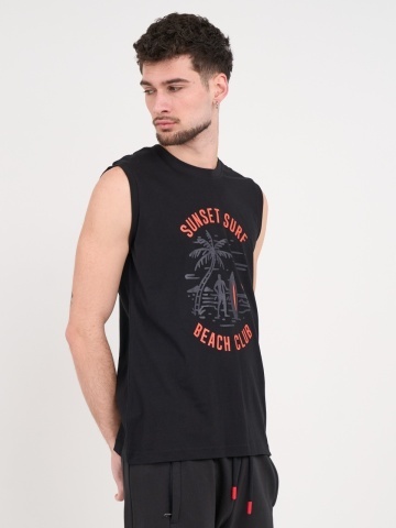 Lee Cooper - Tricou barbat fara maneci cu imprimeu grafic