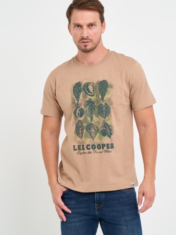 Lee Cooper - Tricou barbat maneca scurta cu logo si imprimeu grafic