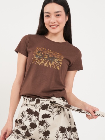 Lee Cooper - Tricou dama cu imprimeu logo