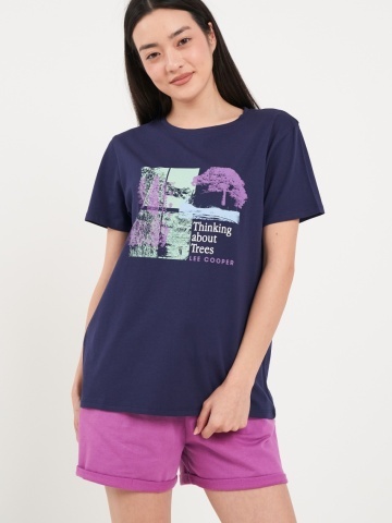 Lee Cooper - Tricou dama cu maneca scurta si imprimeu