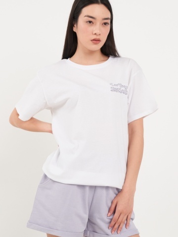 Lee Cooper - Tricou dama de culoare uniforma cu imprimeu text