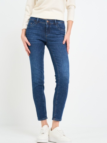 Timeout - Blugi dama skinny cu aspect usor decolorat