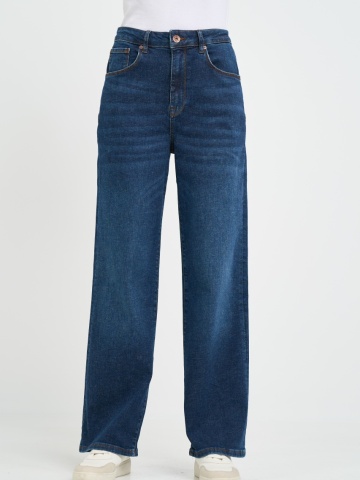 Timeout - Blugi dama straight leg cu aspect decolorat