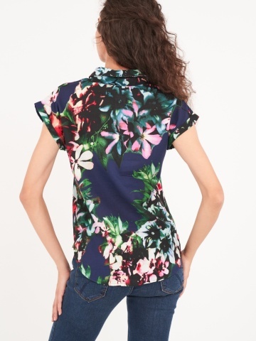 Timeout - Camasa dama maneca scurta cu imprimeu floral - Img 2