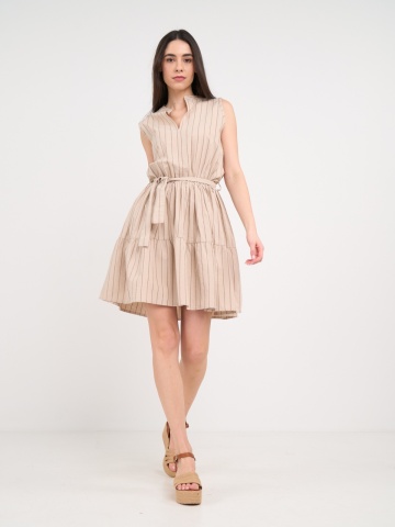 Timeout - Rochie dama de culoare uniforma cu dungi - Img 14