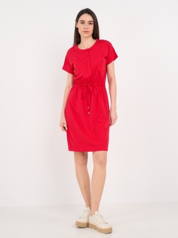Timeout - Rochie dama de culoare uniforma cu nasturi