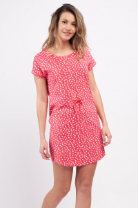 Timeout - Rochie dama scurta cu model si snur pentru ajustare in talie