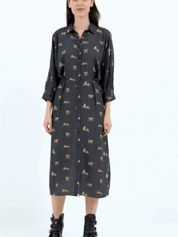 Timeout - Rochie dama tip camasa cu model - Img 9