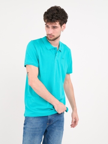 Timeout - Tricou barbat polo de culoare uniforma cu logo - Img 6