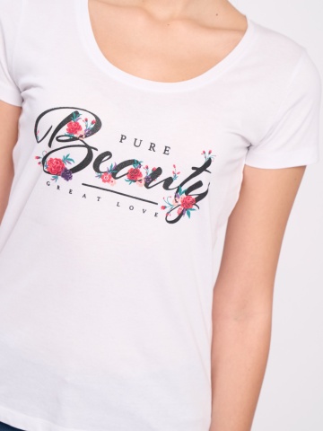 Timeout - Tricou dama cu maneca scurta si imprimeu text - Img 2