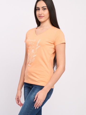 Timeout - Tricou dama maneca scurta cu imprimeu si decolteu in V - Img 4