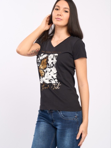Timeout - Tricou dama maneca scurta cu model floral - Img 4