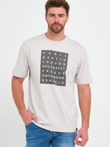 Kenvelo - Tricou barbat cu maneca scurta si imprimeu text grafic