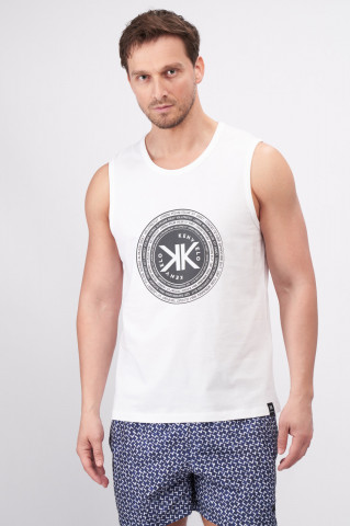 Kenvelo - Tricou barbat fara maneci cu imprimeu logo