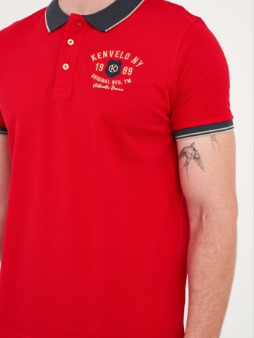 Kenvelo - Tricou barbat polo cu detalii logo - Img 4
