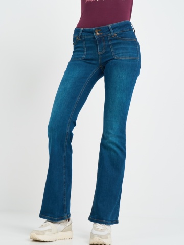 Lee Cooper - Blugi dama bootcut cu buzunare aplicate
