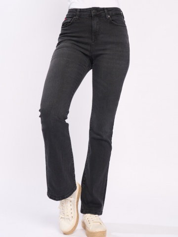 Lee Cooper - Blugi dama bootcut de culoare uniforma inchisa