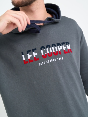 Lee Cooper - Hanorac barbat cu gluga si logo aplicat - Img 3