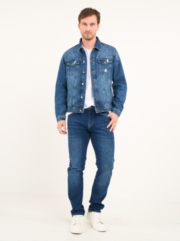Lee Cooper - Jacheta barbat denim cu buzunare si aspect decolorat - Img 8