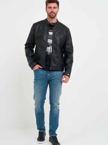 Lee Cooper - Jacheta barbat din piele ecologica cu buzunare - Img 10