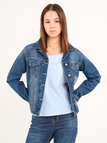 Lee Cooper - Jacheta dama denim cu buzunare si aspect decolorat - Img 9